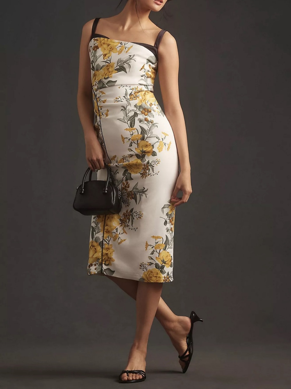 Maeve Square Neck Floral Column Midi Dress Plus Size 20W NWT